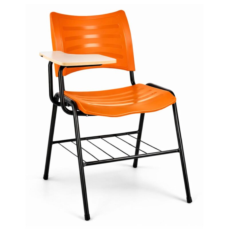 Cadeira Universitária Plástica Prancheta MDF - COR LARANJA - MRPLAST - 34009 Cadeira Universitária Plástica Prancheta MDF - COR LARANJA - MRPLAST - 34009