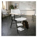 Cadeira Universitária Plástica Prancheta MDF - COR BRANCO - MRPLAST - 34030