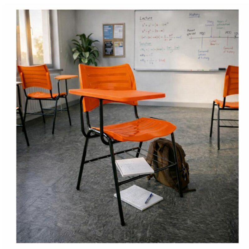 Cadeira Universitária Plástica Prancheta PLÁSTICA - COR LARANJA - 54009