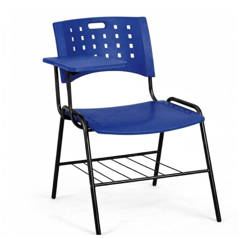 Cadeira Plástica Universitária PRANCHETA PLÁSTICA com Porta Livros - Cor Azul - 32019 Cadeira Plástica Universitária PRANCHETA PLÁSTICA com Porta Livros - Cor Azul - 32019