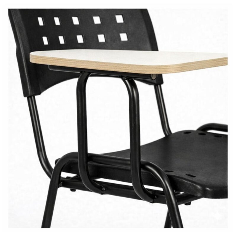 Cadeira Universitária Plástica com PRANCHETA de MDF - Cor Preto - 32001