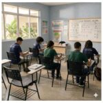 Cadeira Universitária Plástica com PRANCHETA de MDF - Cor Preto - 32001
