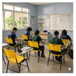 Cadeira Universitária Plástica com PRANCHETA de MDF - Cor Amarelo - 32016