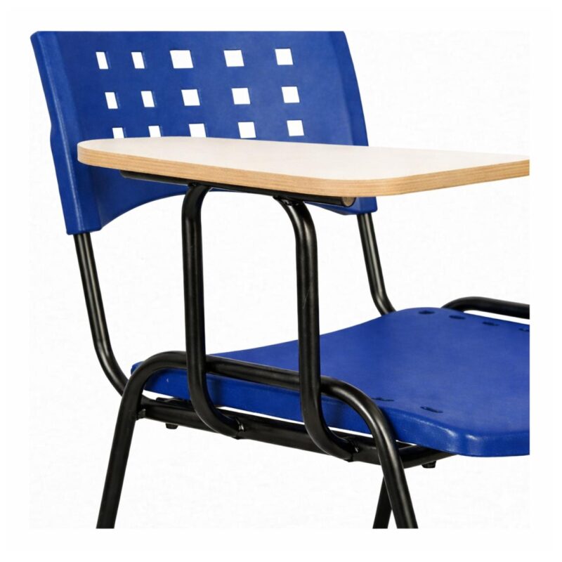 Cadeira Universitária Plástica com PRANCHETA de MDF - Cor Azul - 32010