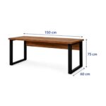 Móveis para Escritório Mesa Escritório em "L" - 1,50x1,50m (Extensível) - com Armário Misto (03 Gav.) - Nogal / Preto - 21603