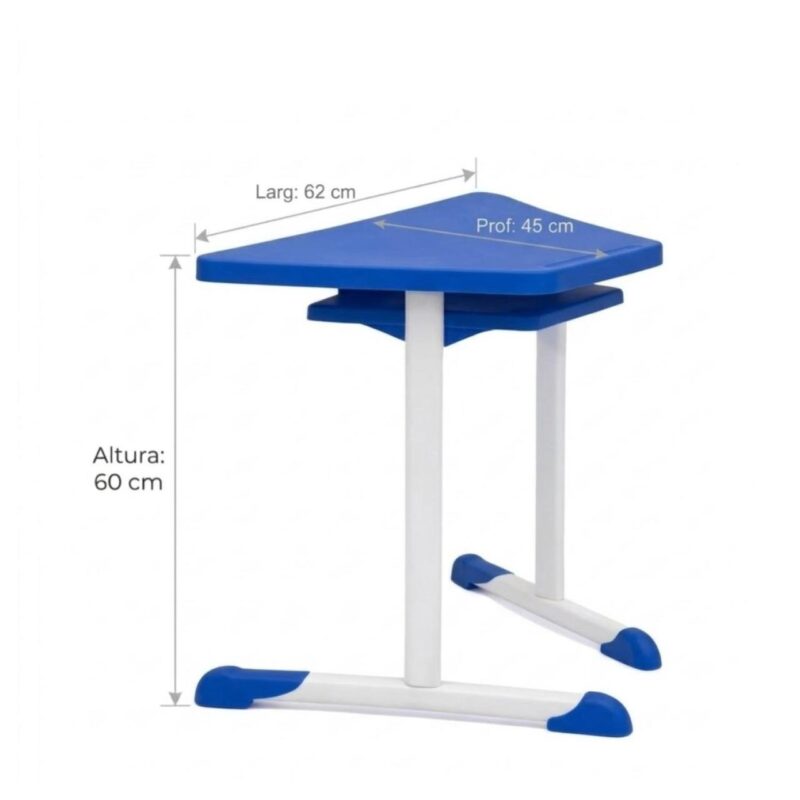 Mesa Hexagonal INFANTIL com Porta Livro - Cor Azul - 42802