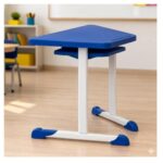 Mesa Hexagonal INFANTIL com Porta Livro - Cor Azul - 42802