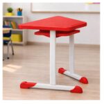 Mesa Hexagonal INFANTIL com Porta Livro - Cor Vermelho - 42803