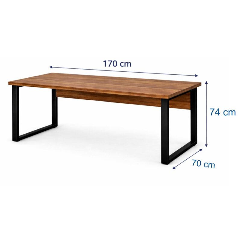 Móveis para Escritório Mesa Escritório em "L" - 1,70x1,50m (Extensível) - com Armário Misto (03 Gav.) - Nogal / Preto - 31603