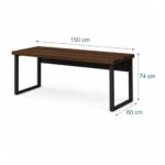Móveis para Escritório Mesa Escritório em "L" - 1,50x1,50m (Extensível) - com Armário Misto (03 Gav.) - Louro / Preto - 64603