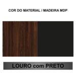 Móveis para Escritório Mesa Escritório em "L" - 1,70x1,50m (Extensível) - com Armário Misto (03 Gav.) - Louro / Preto - 64604