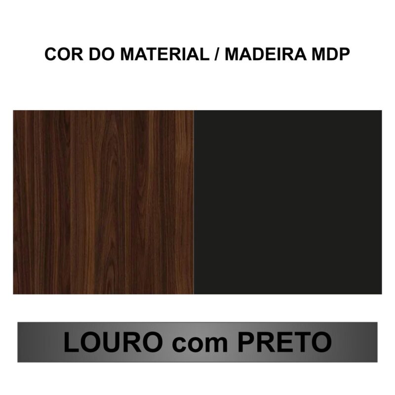 Móveis para Escritório Mesa Escritório em "L" - 1,70x1,50m (Extensível) - com Armário Misto (03 Gav.) - Louro / Preto - 64604