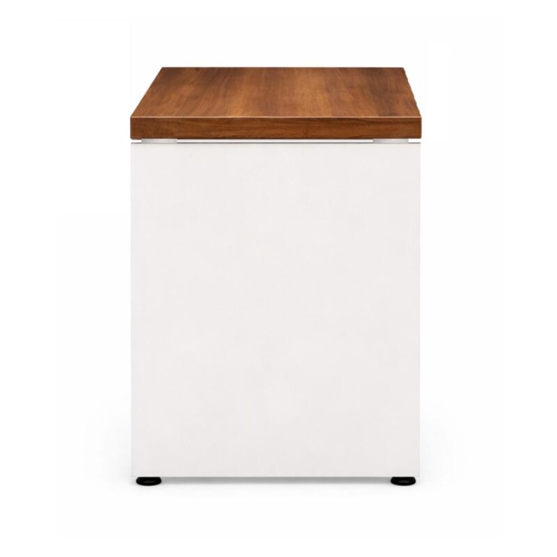 Móveis para Escritório Mesa de Escritório Executiva Reta - 1,20m x 0,60m (Tampo 40mm) - Nogal Sevilha / Champanhe