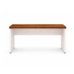 Móveis para Escritório Mesa de Escritório Executiva Reta - 1,50m x 0,60m (Tampo 40mm) - Nogal Sevilha / Champanhe - 34306