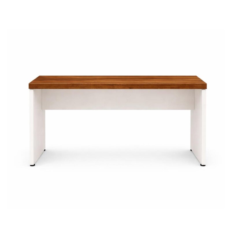 Móveis para Escritório Mesa de Escritório Executiva Reta - 1,50m x 0,60m (Tampo 40mm) - Nogal Sevilha / Champanhe - 34306