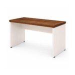 Móveis para Escritório Mesa de Escritório Executiva Reta - 1,20m x 0,60m (Tampo 40mm) - Nogal Sevilha / Champanhe