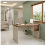 Móveis para Escritório Mesa de Escritório 1,70×0,70m Sem Gavetas NOGAL SEVILHA/BRANCO – 34307