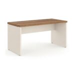 Móveis para Escritório Mesa de Escritório Executiva Reta - 1,50m x 0,60m (Tampo 40mm) - Nogal Sevilha / Champanhe - 34306
