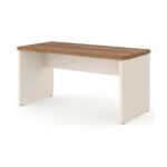 Móveis para Escritório Mesa de Escritório Executiva Reta - 1,50m x 0,60m (Tampo 40mm) - Nogal Sevilha / Champanhe - 34306