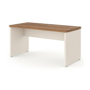 Mesa de Escritório Executiva Reta - 1,50m x 0,60m (Tampo 40mm) - Nogal Sevilha / Champanhe - 34306
