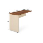 Móveis para Escritório Mesa em L (Mesa 1,50m + Mesa Auxiliar) - S/ Gavetas - (Tampo 40mm) - Nogal Sevilha / Champanhe - 34323