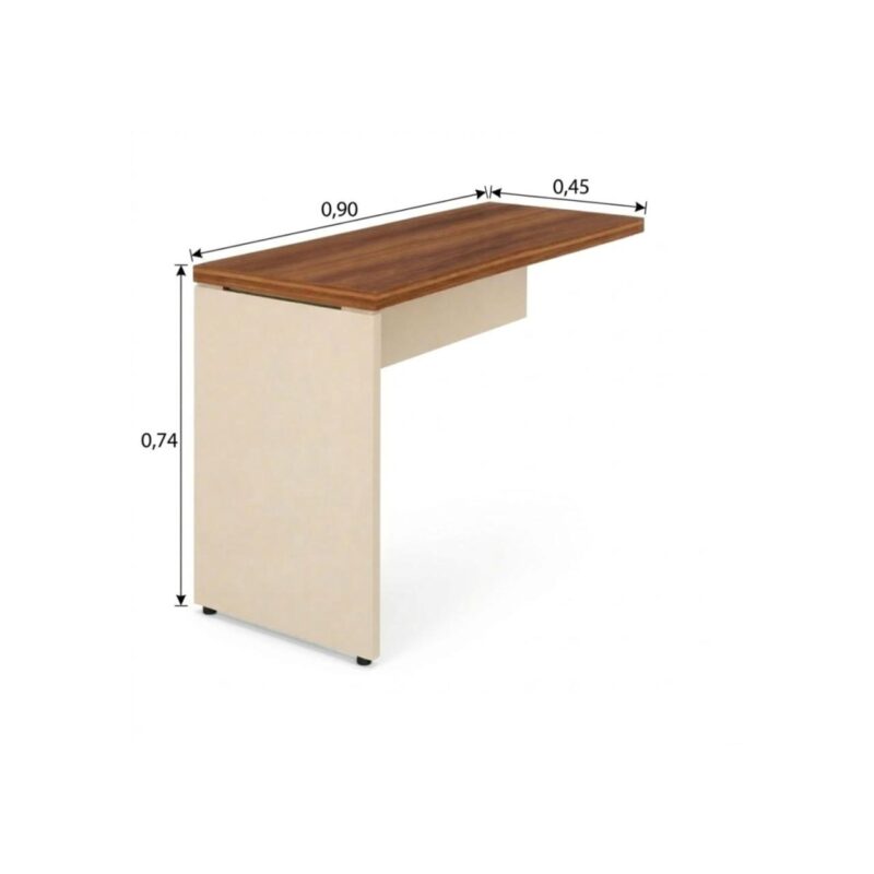 Móveis para Escritório Mesa em L (Mesa 1,70m + Mesa Auxiliar) - S/ Gavetas - (Tampo 40mm) - Nogal Sevilha / Champanhe - 34325
