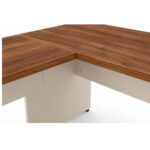 Móveis para Escritório Mesa em L (Mesa 1,50m + Mesa Auxiliar) - C/ Gavetas - WORKSTART - NOGAL SEVILHA/BRANCO - 34324