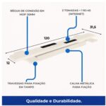 Móveis para Escritório Estação de Trabalho Dupla 1,20m x 1,35m 02 Lugares com Gavetas c/  tomadas Pé Painel - Nogal Sevilha/Champanhe - 34427
