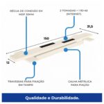 Móveis para Escritório Estação de Trabalho Dupla 1,50m x 1,35 - 02 Lugares com Gavetas c/  tomadas Pé Painel - Nogal Sevilha/Champanhe - 34451