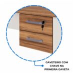 Móveis para Escritório Estação de Trabalho Dupla 1,50m x 1,35 - 02 Lugares com Gavetas c/  tomadas Pé Painel - Nogal Sevilha/Champanhe - 34451