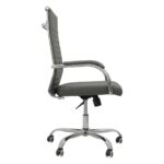 Cadeira Escritório Cadeira de Escritório PRESIDENTE LONDON Giratória - Base Cromada - Corino Cinza - 31090