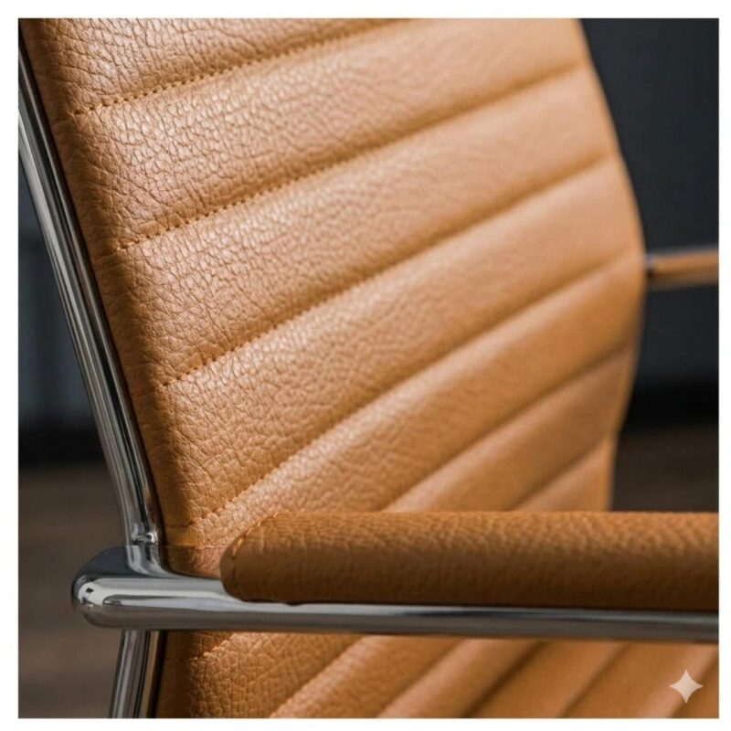 Cadeira Escritório Cadeira de Escritório Presidente LONDON Giratória - Base Cromada - Corino Fendi - 31091