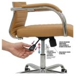 Cadeira Escritório Cadeira de Escritório Presidente LONDON Giratória - Base Cromada - Corino Fendi - 31091