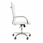 Cadeira Escritório Cadeira de Escritório Presidente LONDON Giratória - Base Cromada - Corino Branco - 31092