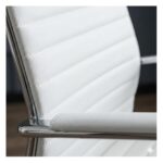 Cadeira Escritório Cadeira de Escritório Presidente LONDON Giratória - Base Cromada - Corino Branco - 31092