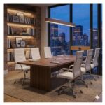 Cadeira Escritório Cadeira de Escritório Presidente LONDON Giratória - Base Cromada - Corino Branco - 31092