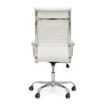 Cadeira Escritório Cadeira de Escritório Presidente LONDON Giratória - Base Cromada - Corino Branco - 31092