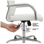 Cadeira Escritório Cadeira de Escritório Diretor LONDON Giratória - Corino Branco - 31095