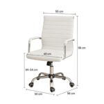 Cadeira Escritório Cadeira de Escritório Diretor LONDON Giratória - Corino Branco - 31095