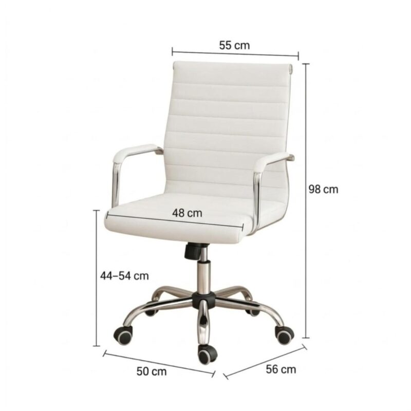 Cadeira Escritório Cadeira de Escritório Diretor LONDON Giratória - Corino Branco - 31095