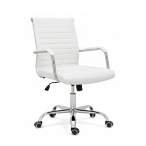 Cadeira Escritório Cadeira de Escritório Diretor LONDON Giratória - Corino Branco - 31095