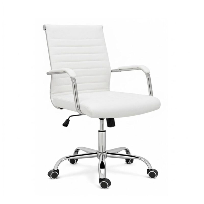 Cadeira Escritório Cadeira de Escritório Diretor LONDON Giratória - Corino Branco - 31095 Cadeira Escritório Cadeira de Escritório Diretor LONDON Giratória - Corino Branco - 31095