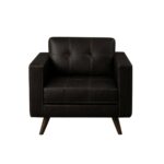 Sofá Escritório Poltrona Decorativa Roma – Design Retrô com Pés Palito - Corino Café - 62400