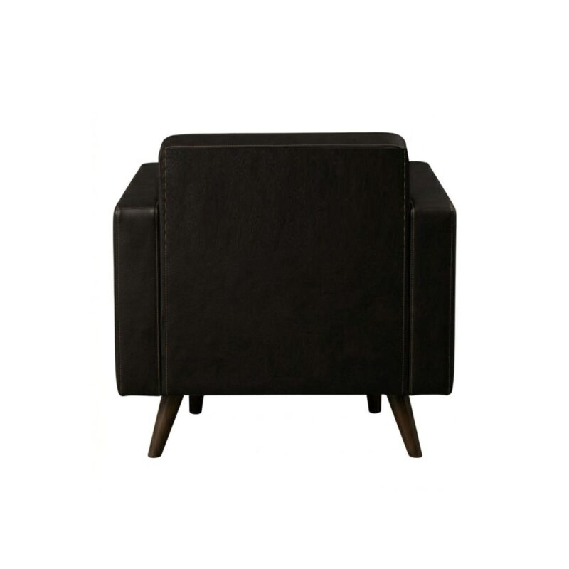 Sofá Escritório Poltrona Decorativa Roma – Design Retrô com Pés Palito - Corino Café - 62400