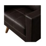 Sofá Escritório Sofá para Escritório 02 Lugares Slim Roma – Design Retrô com Pés Palito - Corino Café - 62401