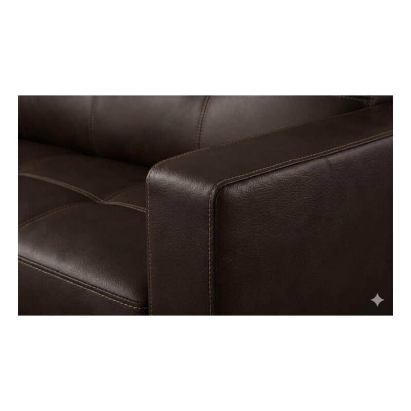 Sofá Escritório Sofá para Escritório 02 Lugares Slim Roma – Design Retrô com Pés Palito - Corino Café - 62401