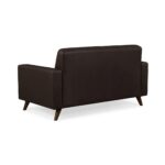 Sofá Escritório Sofá para Escritório 02 Lugares Slim Roma – Design Retrô com Pés Palito - Corino Café - 62401