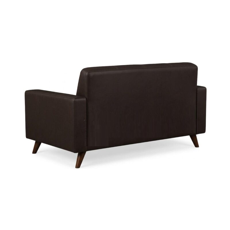 Sofá Escritório Sofá para Escritório 02 Lugares Slim Roma – Design Retrô com Pés Palito - Corino Café - 62401
