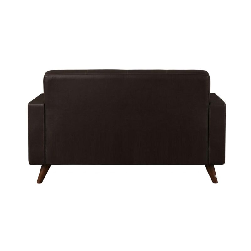 Sofá Escritório Sofá para Escritório 02 Lugares Slim Roma – Design Retrô com Pés Palito - Corino Café - 62401