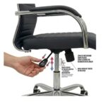 Cadeira Escritório Cadeira de Escritório Presidente LONDON Giratória - Base Cromada - Corino Preto - 31089